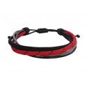 Handmade bracelet  4cords red black grey VRA00641
