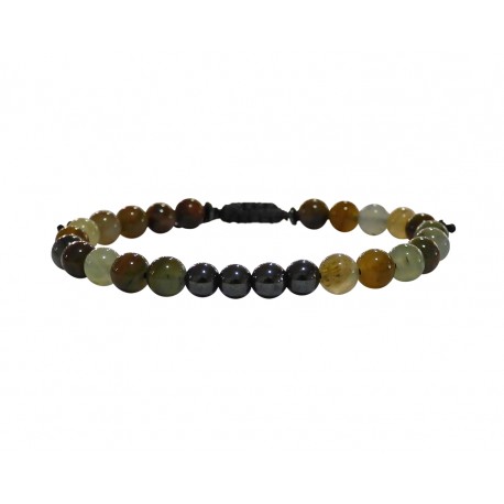 Bracelet Jade colours / hematite VRA00643