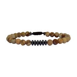 Ανδρικό βραχιόλι Jasper picture / hematite VRA00650