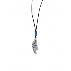 Pendant Wing silver macrame KLA0106