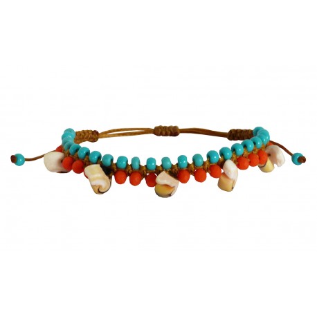 Βραχιόλι macrame handmade colours beads shell  VR00682