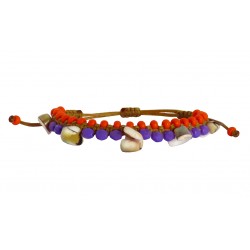 Bracelet macrame handmade colours beads shell  VR00682