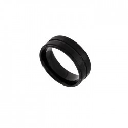 Ανδρικό ατσάλινο δακτυλίδι 8mm black RI0020