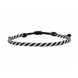 Mens bracelet cord black-white VRA00674