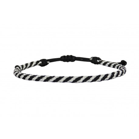 Ανδρικό βραχιόλι cord black-white VRA00674