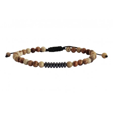 Ανδρικό βραχιόλι Jasper picture-hematite VRA00667