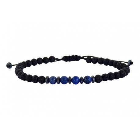 Ανδρικό βραχιόλι lava-sodalite-hematite VRA00680