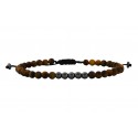 Bracelet  eye of tiger-hematite VRA00681