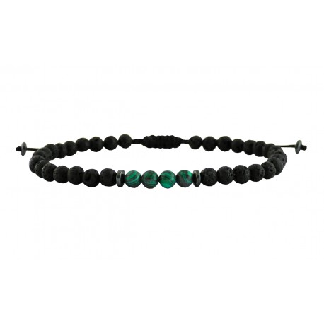 Bracelet Lava-malachite-hematite VRA00678