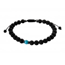 Ανδρικό βραχιόλι λάβα & χαολίτης VRA00692
