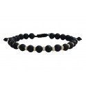 Ανδρικό βραχιόλι lava black-howlite beige VRA00696