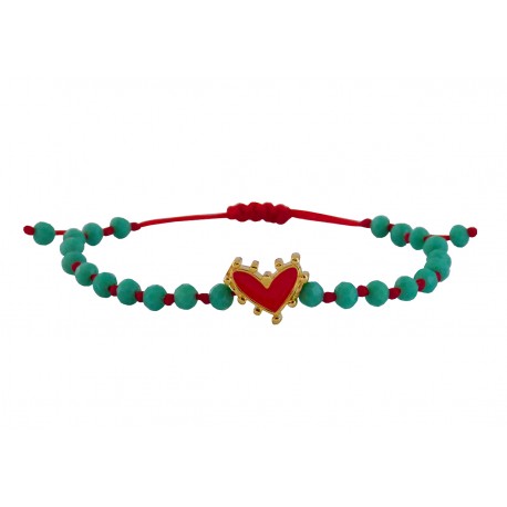 Βραχιόλι Heart red-gold VR00685