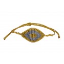 Handmade bracelet evil eye macrame gold-grey VR00663