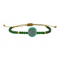 Βραχιόλι boho eye light green-gold-green VR00693