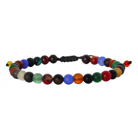 Mens bracelet agate multi mat VRA00718