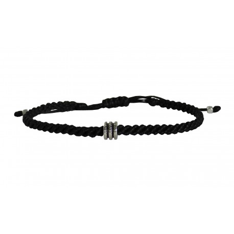 Ανδρικό βραχιόλι Macrame black simple VRA00724
