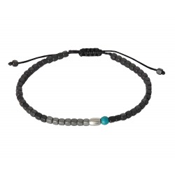 Ανδρικό βραχιόλι Hematite cubes howlite turquoise VRA00733