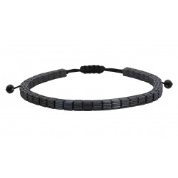 Ανδρικό βραχιόλι Hematite cube lines  VRA00533