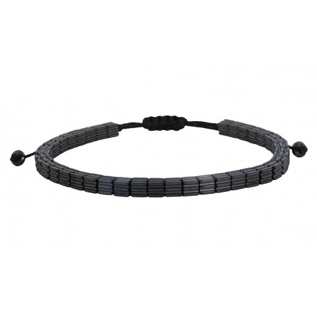 Ανδρικό βραχιόλι Hematite cube lines  VRA00533