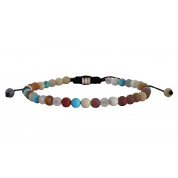 Ανδρικό χειροποίητο βραχιόλι Agate multi 4mm VRA00749