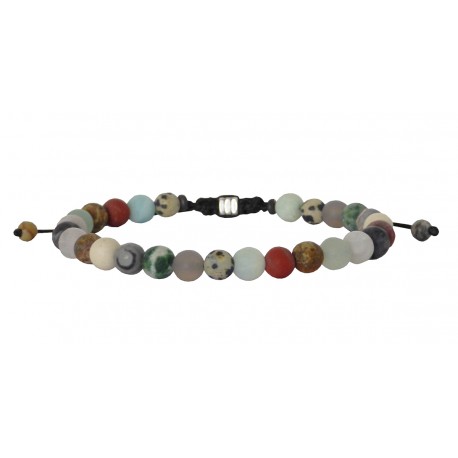 Ανδρικό χειροποίητο βραχιόλι Agate multi 6mm VRA00750