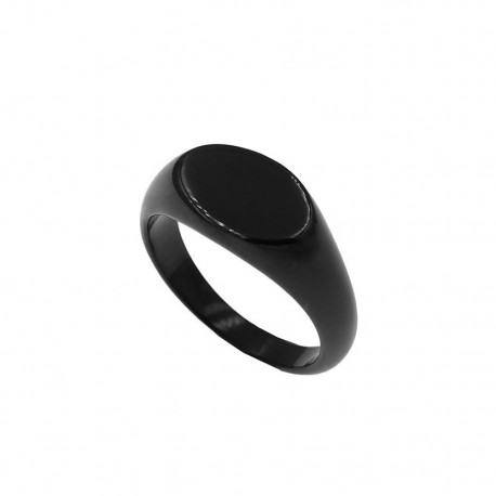 Mens ring steel black RI0023