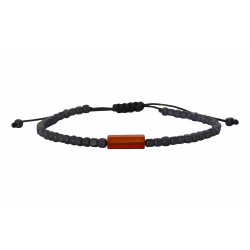 Ανδρικό βραχιόλι hematite cubes - carnelian VRA00756