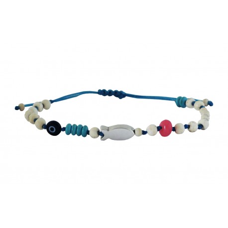 Βραχιόλι χειροποίητο silver fish ethic VR00703