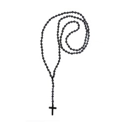 Rosario hematite beads Cross KLA0079