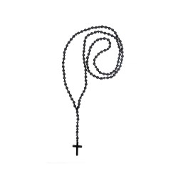 Rosario hematite beads Cross KLA0079