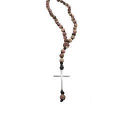 Rozario steel cross silver jasper picture KLA0045