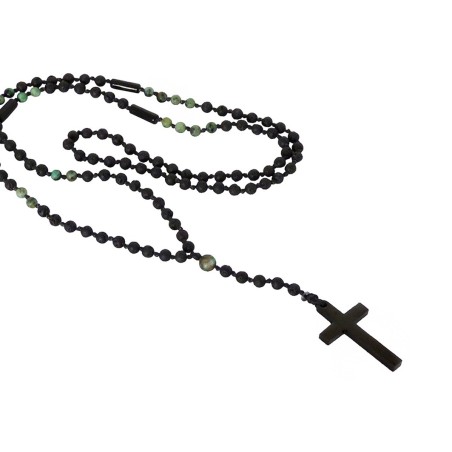 Ανδρικό χειροποίητο Ροζάριο stainless steel cross  KLA0089