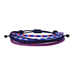 Ανδρικό χειροποίητο βραχιόλι 5σειρο blue-red VRA00568