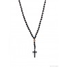 Ανδρικό Κολιέ Lava black/Jasper picture/inox cross