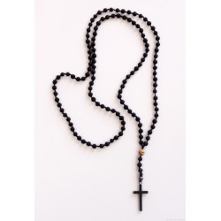 Ανδρικό Κολιέ Lava black/Jasper picture/inox cross