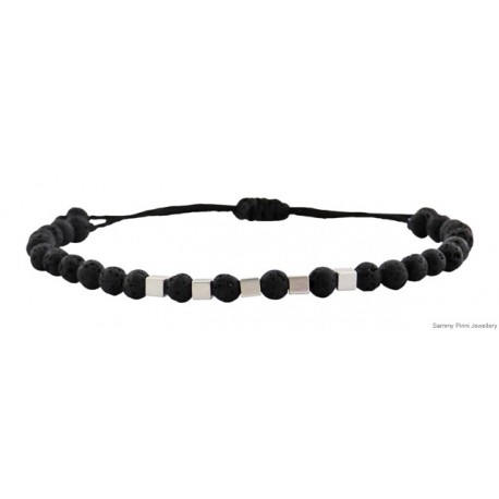 Ανδρικό βραχιόλι Lava black  VRA00213