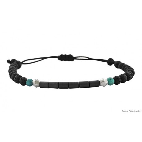 Ανδρικό βραχιόλι Hematite mat /Lava black  VRA00217