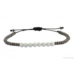 Βραχιόλι χειροποίητο Hematite & Onyx white VR00503