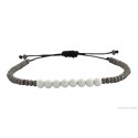 Bracelet Hematite & Onyx white VR00503
