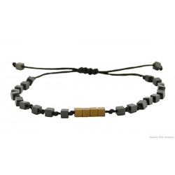Bracelet Hematite grey & gold VR00507