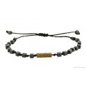 Βραχιόλι χειροποίητο Cube Hematite grey & gold  VR00507