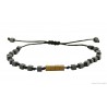 Βραχιόλι χειροποίητο Cube Hematite grey & gold  VR00507