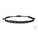 Ανδρικό βραχιόλι macrame hematite cube  VRA00359