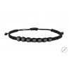 Ανδρικό βραχιόλι macrame hematite cube  VRA00359