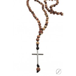 Rozario steel cross silver jasper picture KLA0045