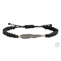 Ανδρικό βραχιόλι Leaf  macrame black VRA00367