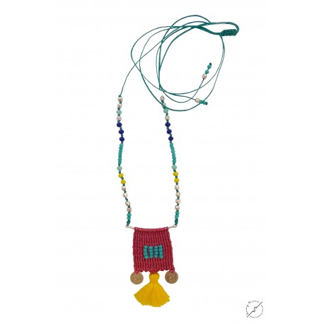 Κολιέ χειροποίητο Boho macrame  KL00558